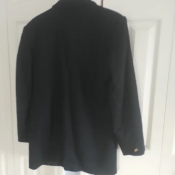 Land's End Women's Black Wool Woven Blazer 12 - Picture 4 of 11
